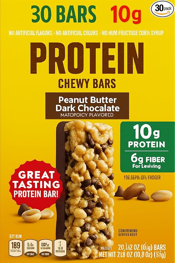 NV Peanut Butter Dark Chocolate Protein Chewy Bars (30 ct.) Gluten-free by NV