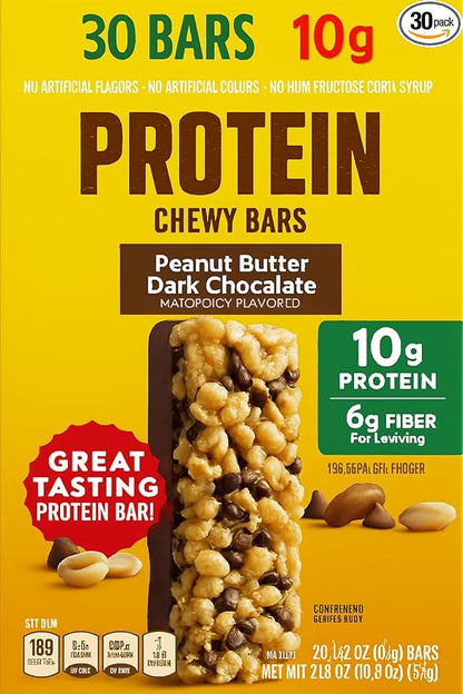 NV Peanut Butter Dark Chocolate Protein Chewy Bars (30 ct.) Gluten-free by NV