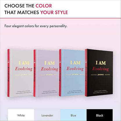 iAmEvolving Journal – Guided Gratitude & Goal Planner with Habit Tracker, Mindfulness Prompts & Daily Reflection | Undated 6-Month Self-Care & Personal Growth Notebook (White Cover • Limited Edition)