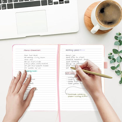 &And Per Se Lined Journal Notebook, 160 Pages, A5 5.7 x 8 inches College Ruled Thick Paper Notebook Journals for Writing, Hardcover Notebooks for Women Men Office School (Black)