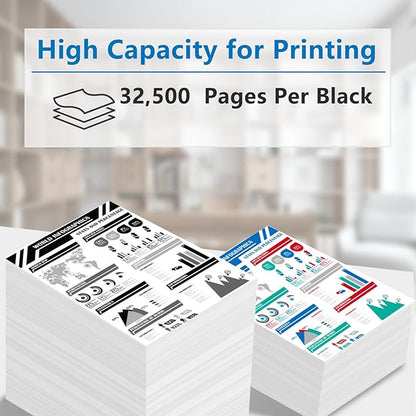 54G0H00 MS911 Black High Yield Toner Cartridges Compatible for Lexmark MS911 MX910de MX911de MX912de Printer (Black 32,500 Pages)