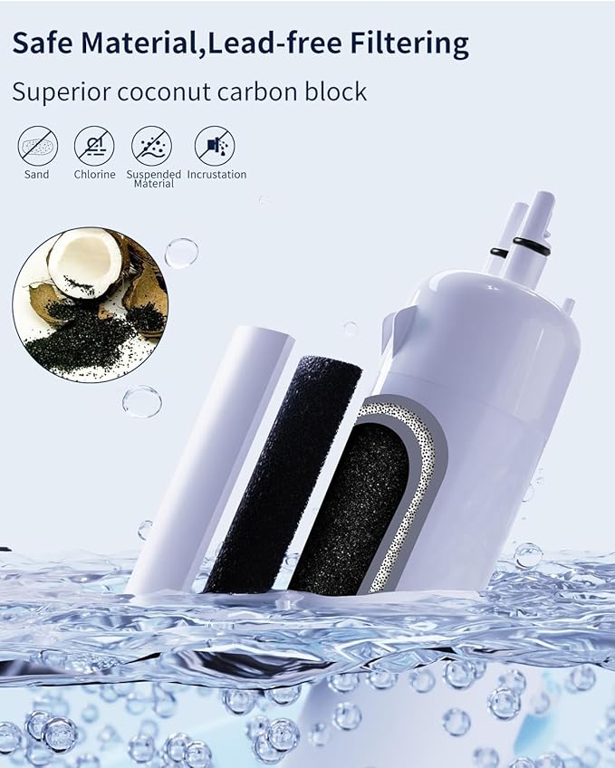 W10295370A Water Filter Replacement Compatible with EDR1RXD1,W10295370,WHR1RXD1,P4RFWB,P8RFWB2L,46-9930,46-9081,Filter 1 (4)