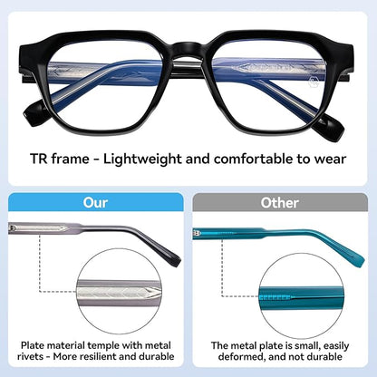 Dollger Blue Light Glasses for Women Men Computer Glasses Square Blue Light Blocking Glasses