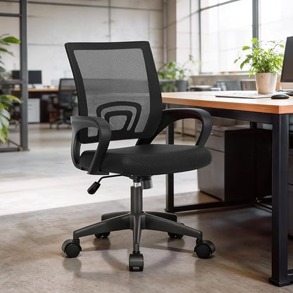 Athena Collection Office Chair - 330Lbs, 2 Packs Breathable Mesh Desk Chair Thickness Cushion with Lumbar Support & Armrest, Rolling Swivel Adjustable Tilt Lock for Home Office/Gaming, Bedroom Study
