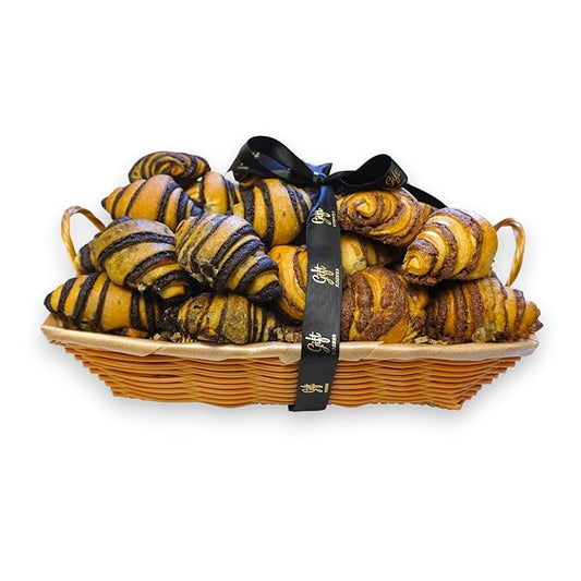 Taste of Home Rugelach Gift Basket – Premium Chocolate & Cinnamon Pastries, Croissant-Style Assorted Variety – Special Occasion Bakery Treat for Holidays, Birthdays, Sympathy, Shiva, Corporate & Thank You Gifts