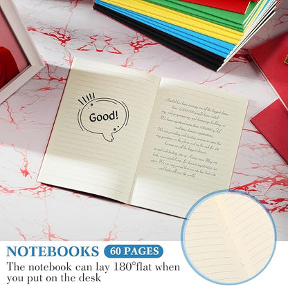 Mimorou 100 Pcs Kraft Notebook Journals 5.5 Inch x 8.3 Inch A5 Softcover Notebooks Bulk for Writing Sketch Office Notepad with 60 Pages 30 Sheets (Multicolor,Lined)