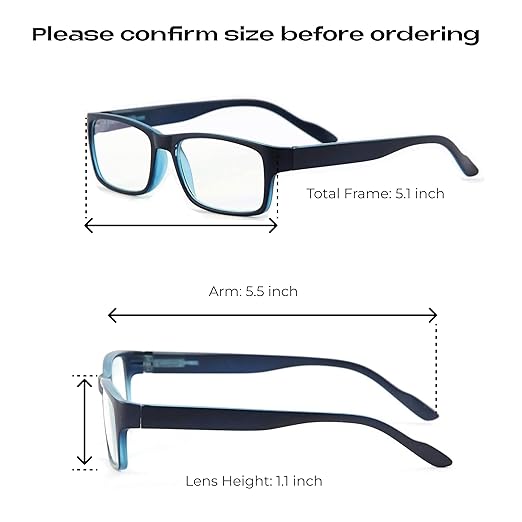 Readerest Blue Light Blocking Glasses – Computer Eyewear, UV Protection, Eye Strain & Glare Reduction, Lightweight Frame