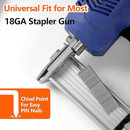 1000-Count 1 Inch Length, 18 Gauge 1/4 Inch Narrow Crown Staples, Heavy Duty Beveled Chiseled Pointed Galvanized Staples, for Pneumatic, Electric 18GA Stapler Gun