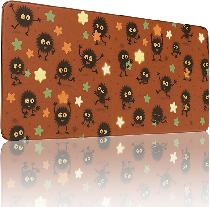 Large Mouse Pad, Desk Mat,Extended Non-Slip Keyboard Mouse Pad Waterproof Office Desk Pad 27.5" x 11.8" Anime Mouse Pads(Black Coal Ball)