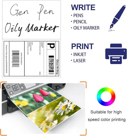 8-1/2"×5-1/2" Shipping Labels 100 Labels Sticker Paper for Laser/Ink Jet Printer mailing Labels 8.5"×11" White 2 per Sheet