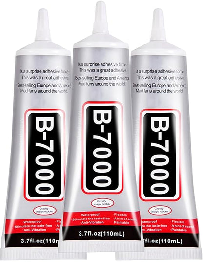 3.7oz B7000 Rhinestone Clear Glue for Jewelry Making, 110 ml Multipurpose Adhesive Jewlery Glue for Fabric, Tumblers, Rhinestones DIY Crafts, Nail Art, Makeup, Shoes, Cell Phones, Tablet, Wood