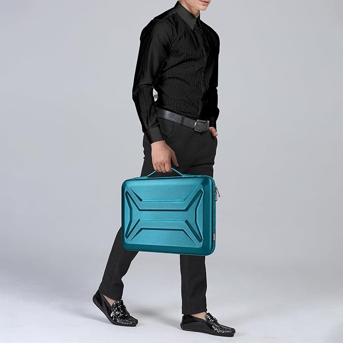 DOMISO 15.6 Inch Laptop Hard Case, Waterproof Shockproof Hard Shell Laptop Sleeve Protective Computer Bag for Most 15-15.6" Laptops/Macbook Pro/Lenovo IdeaPad/HP ENVY/Dell XPS, Teal