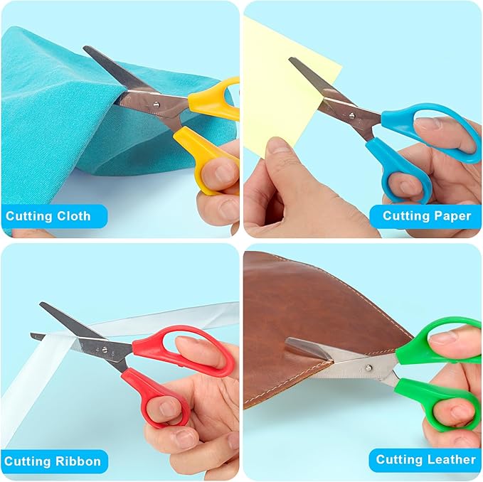 TooyBing 180 Pack Kids Scissors, 5 Inch Contemporary Style, Stainless Steel Blunt Tip Safety Scissors for School, Craft, Office, Home