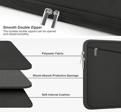 15.6 inch Laptop Case, Durable Computer Carrying Bag Protective Case Briefcase Handbag with Front Pocket, Laptop Sleeve Cover for 15.6 Inch HP, Dell, Lenovo, Asus, Notebook, Grey