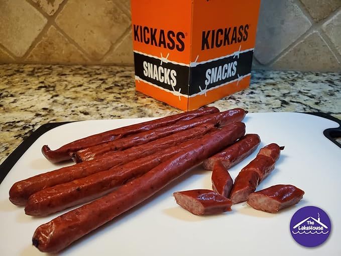 Kickass Beef Jerky Gift Baskets for Men - Mega Snack Pack - 9 Flavors of Meat Sticks - 5 Flavors of Beef Jerky Care Package - Father's Day Gifts for Men - Gluten Free Keto Friendly - 1 Bonus