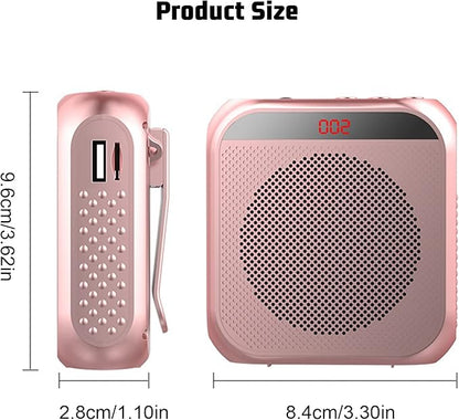 Portable Voice Amplifier for Teachers,Rechargeable Portable Microphone with Speaker,Wired Microphone,Pa System for Outdoors, Teaching, Meeting, Tour Guide, Yoga(5PCS,Rose Gold)