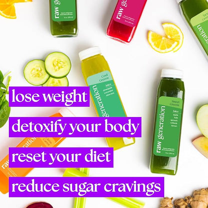 Raw Generation Skinny Cleanse – 7-Day Juice Cleanse for Weight Loss, Detox, Reduced Bloating & Increased Energy – 42 Cold-Pressed Juices to Crush Cravings & Reset Your Diet