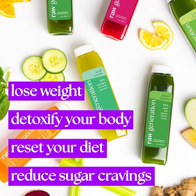 Raw Generation Skinny Cleanse – 3-Day Juice Cleanse for Weight Loss, Detox, Reduced Bloating & Increased Energy – 18 Cold-Pressed Juices to Crush Cravings & Reset Your Diet