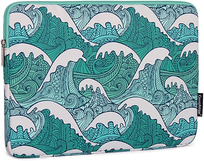 Laptop Sleeve 14 Inch,Waterproof Protective Notebook Case Briefcase Carrying Bag Compatible with MacBook,Acer,Asus, Dell,Lenovo,Microsoft,HP Laptop Cover (Wave, 14 inch)