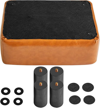 IBUYKE Small Foot Rest Ottoman, PU Faux Leather Rectangle Foot Stool with Non-Skid Plastic Legs, Small Footstool for Couch, Desk, Office RF-BD217