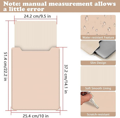 BVYA 15-16" Laptop Sleeve, PU Leather Laptop Case Compatible with MacBook Pro 16 2019-2021 M1 Pro M1 Max (A2485 A2141), Case Compatible with MacBook Pro 15 2010-2019 (A1990 A1707 A1398)