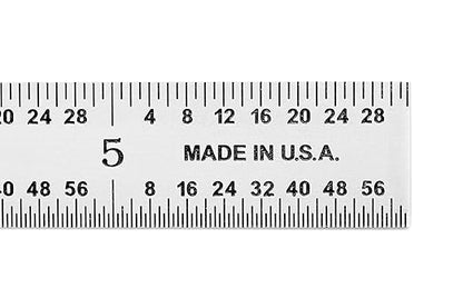 PEC Tools 6" Flexible Metal Ruler, Made from Premium Stainless Steel, 4R Graduation (1/8", 1/16", 1/32", 1/64"), Fully Hardened and Tempered Machinst Rule, Made in USA