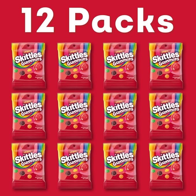SKITTLES Original Gummy Candy Bulk Pack, 5.8 oz Bag (Pack of 12)