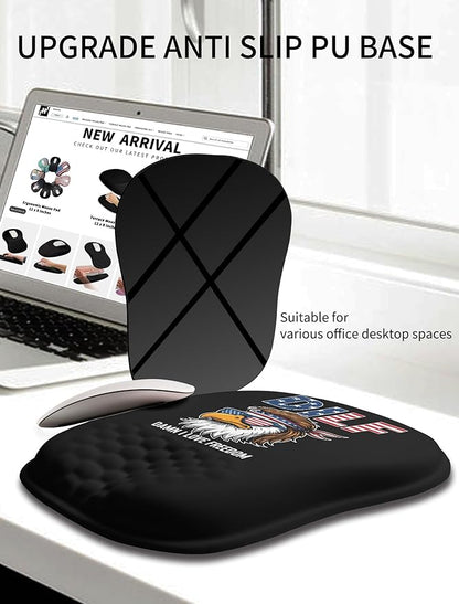 Hokafenle Ergonomic Wrist-Hugging Mouse Pad Wrist Support, U-Shaped Holding Wrist Rest Mousepad for Carpal Tunnel Pain Relief with Cushioned Memory Foam Slope Massage Bulge (Classic 10.2x8.3 in,DILF)