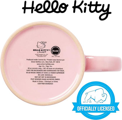 Silver Buffalo Sanrio Hello Kitty Halloween Skeleton Web Wax Resist Ceramic Mug, 20 Ounces