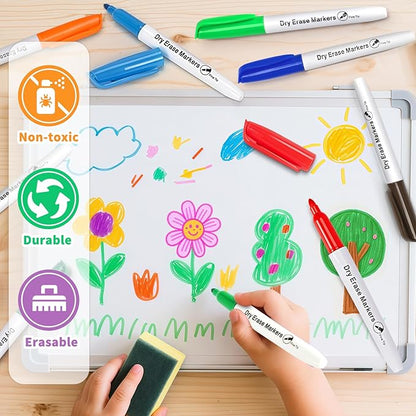 V-Opitos 144 Pack Fine Tip Dry Erase Markers - Bulk Whiteboard Erasable Markers in 12 Colors, Ideal for School Classroom Office Supplies, Non-Toxic & Easy Clean for White board