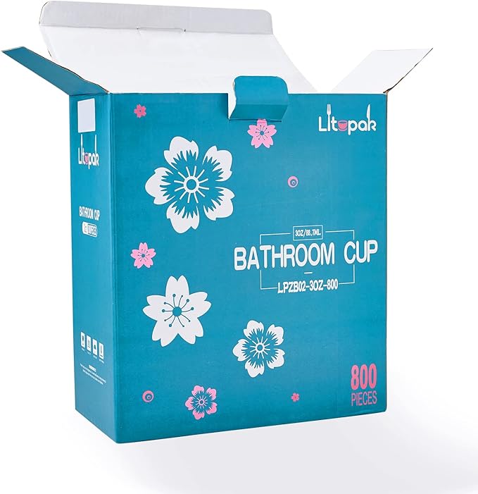 LITOPAK 800 Pack 3 oz Disposable Bathroom Cups, Colorful Small Disposable Paper Cups for Parties, Picnics, Barbecues, Travel and Events