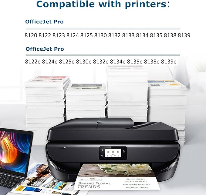 923XL (923e) Ink Cartridges Fit for HP OfficeJet Pro 8130e 8135e 8125e Printers Replacement for 923 e XL for HP923 8122e 8138e 8139e 8125e 8124 8124e 8130 8132e 8134e Black Cyan Magenta Yellow 4 Pack
