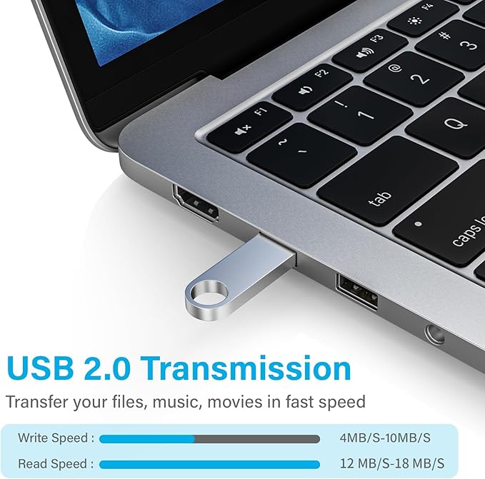 ABLAZE Custom Flash Drive 64GB 10 Pack, Personalized USB with Your Logo Metal Thumb Drives USB 2.0 Memory Stick Pendrive (Sliver)