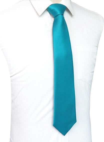 RBOCOTT Solid Color Tie and Pocket Square Hankerchief with Lapel Pin Set for Men