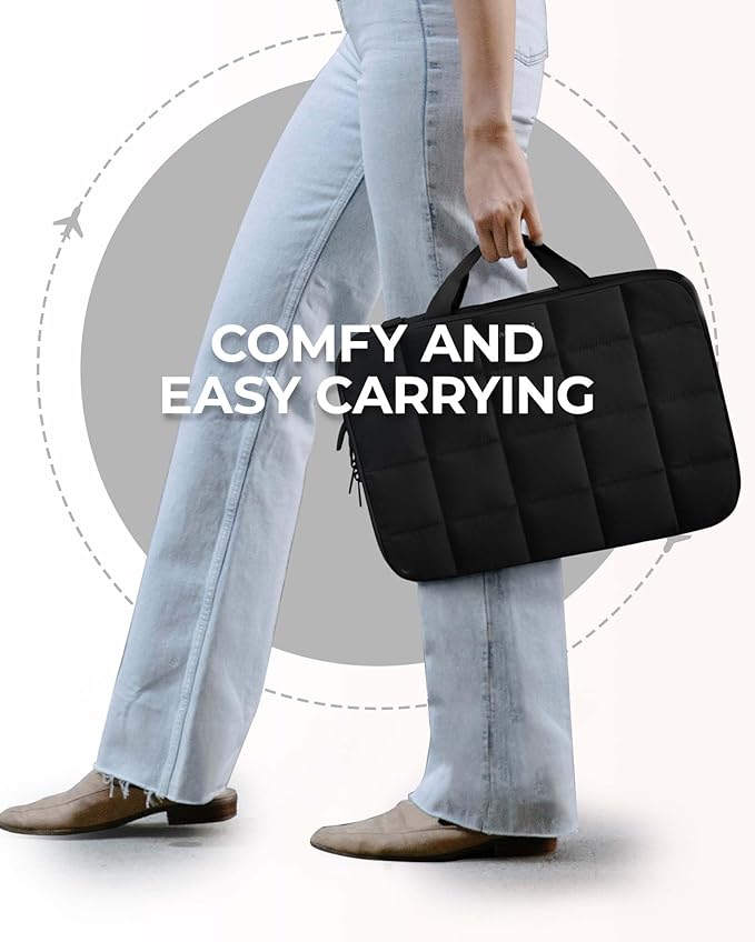 BAGSMART 15-16 inch Laptop Case Sleeve with Strap, Fluffy Padded Laptop Bag with Handle, MacBook Case Sleeve Compatible with MacBook Air/Pro 15.6 inch, Laptop Cover Fitted with Dell, HP, Lenovo