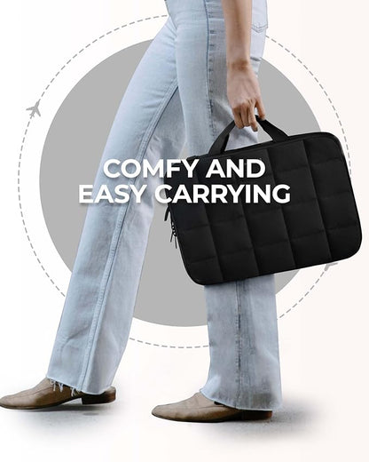 BAGSMART 15-16 inch Laptop Case Sleeve with Strap, Fluffy Padded Laptop Bag with Handle, MacBook Case Sleeve Compatible with MacBook Air/Pro 15.6 inch, Laptop Cover Fitted with Dell, HP, Lenovo