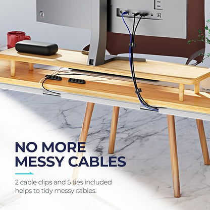 Delamu 2 Pack Safe 15.7in Tidy Cable Management Solution, Protect Kids Pets with Home Office Cable Management Under Desk,Cable Organizer, Cable Management Kit,Cord Organizer for Desk, White