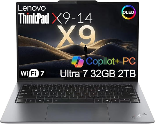 Lenovo ThinkPad X9 14 Aura Edition Business AI Laptop (14" FHD+ OLED, Intel Core Ultra 7 258V, 32GB DDR5, 2TB SSD) ultrathin Copilot+ PC, Backlit, FP, IR Webcam, 2x Thunderbolt 4, Wi-Fi 7, Win 11 Pro