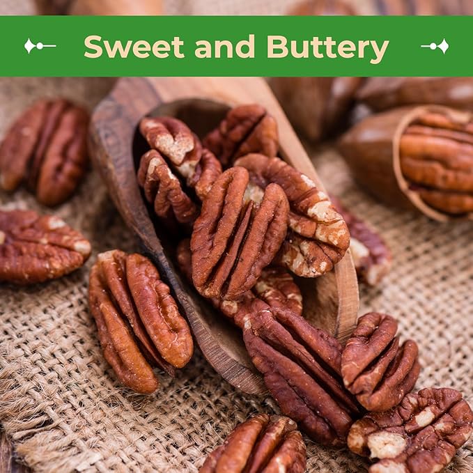 Sincerely Nuts - Raw Pecans (No Shell) | One Lb. Bag | Shelled Whole Pecan | Delicious Healthy Snack Food | For Baking, Snacking and Dessert Treats | Gluten Free and Kosher | Fresh Resealable Bag