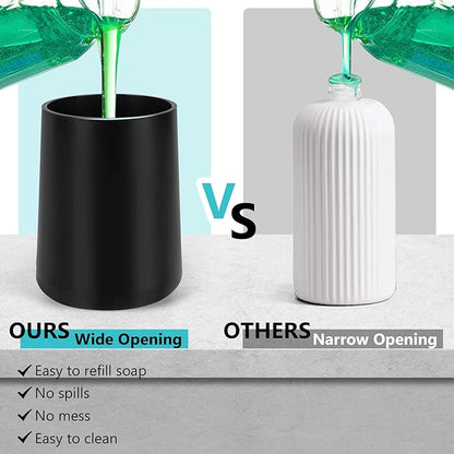 Automatic Soap Dispenser Liquid Touchless: 9oz Plastic Black 3-Level Adjustable Modern Rechargeable Electric Smart Auto Soap Dispenser - Bathroom Kitchen Hand Dish Lotion