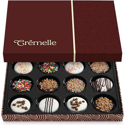 Cremelle Gourmet Cookies Gift Box, 12 Pieces of Food Gifts Cookies, Ideal Chocolate Candy Gift Box for Friends, Colleagues and Loved Ones, Perfect Fancy Cookie for Holidays and Celebrations