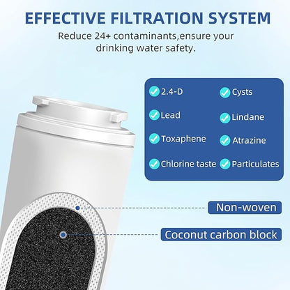 UKF8001 Water Filter Replacement for Kitchenaid, Whirlpool EDR4RXD1, Fiter 4, Fit Kitchenaid Refrigerator Krfc300ess01 wrx735sdhz00 wrx735sdhz01 UKF8001AXX-200, HDX FMM-2, 3 Filter SETFEEL