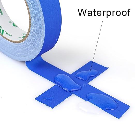 BOMEI PACK Blue Gaffer Tape, Matte Non-Reflective, 1inch x 30yds No Residue Hand Tear Self-Adhesive Gaffer Tape for Labeling, Cable, Stage, Photo Studio, Painters and Duct Repair, 1 Pack