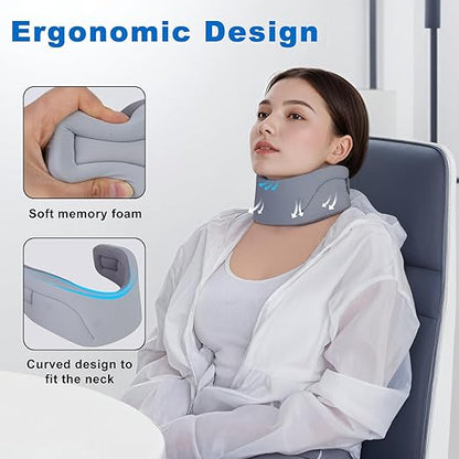 Neck Brace for Neck Pain and Support, Cervical Collar - Relieves Pain & Spine Pressure, Neck Support Brace Wraps Keep Vertebrae Stable and Aligned (Midium)
