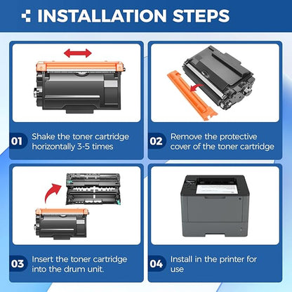 TN880 Black Toner Cartridge 2-Pack High Yield Compatible for Brother TN-880 TN850 880 Toner for HL-L6200DW L6200DWT L5200DW L5100DN L6400DW MFC-L5800DW L5700DW L6700DW L6800DW DCP-L5600DN Printer Ink