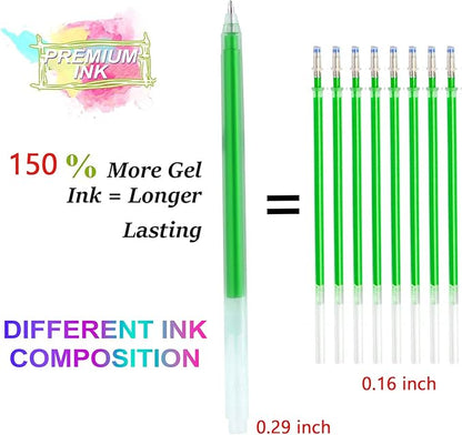 Neon Gel Pens,24 Colored Crystal Gel Pens 0.8-1.0MM Tip Pens with 150% More Ink for Adults Coloring Books Drawing Doodling Crafts Scrapbooks Bullet Journaling