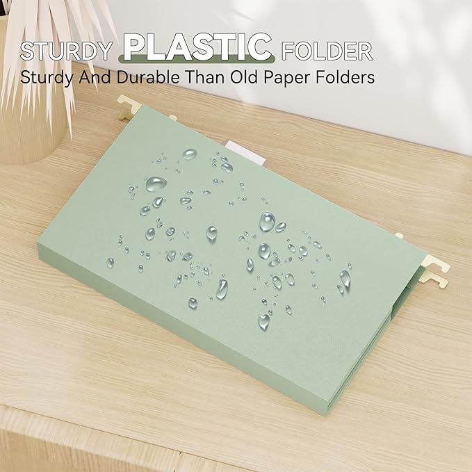 Extra Capacity Legal Size Hanging File Folders,1" Pastel Expanding Pocket,12 Pack Plastic Hanging Folder with Tabs,Filing Cabinet Folders for Your Home Office School Bulk File and Documents