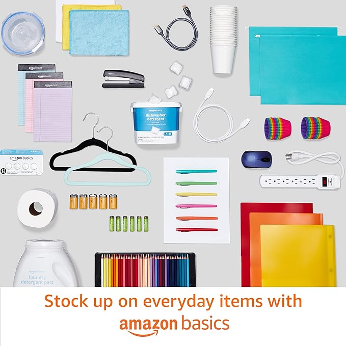 Amazon Basics Multipurpose Copy Printer Paper, 8.5 x 11 Inches , 20 lb, 1 Ream, (500 Sheets), 96 Bright, White