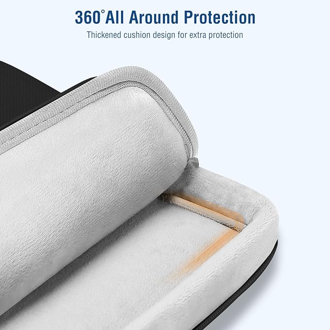 MOSISO 360 Protective Laptop Sleeve Compatible with MacBook Pro 16 inch 2024-2019 M4 M3 M2 M1/Air 15 M3 M2/Pro Retina 15, 15-15.6 inch Notebook Computer, Matching Color Sleeve Bag with Belt, Black