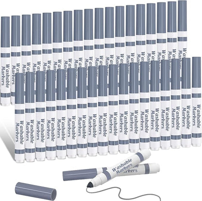 Janlaugh 36 Pcs Gray Washable Markers Bulk Coloring Broad Line Markers for Kids Gray Conical Tip drawing pen for School Supplies, travel Art baby shower gender reveal party Supplies, Ages 6+